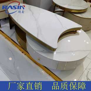 轻奢风岩板茶几简约现代大小户型设计师家用客厅茶几实体品质