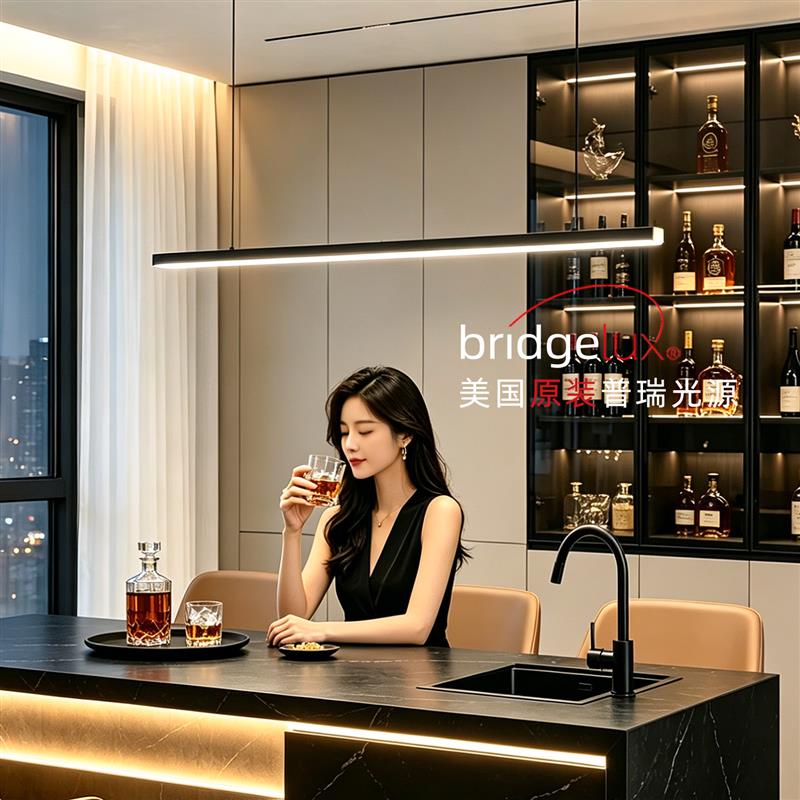 长条吊灯餐厅灯2026新款意式极简家用岛台灯高端全铜一字餐桌吊灯