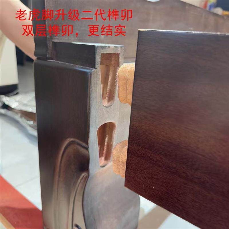 新中式紫檀木实木床榫卯结构大床订制2.2m主卧室双人大床品牌床