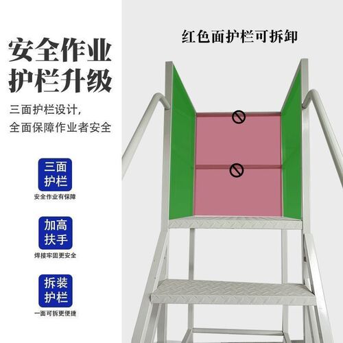 超市理货车梯凳库房货架移动登高梯可移动平台梯子轮子仓库登高车