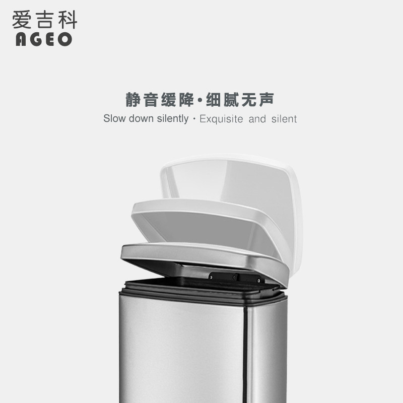 不锈钢商用垃圾桶分类大容量大号脚踏式带盖子公共场合干湿分离