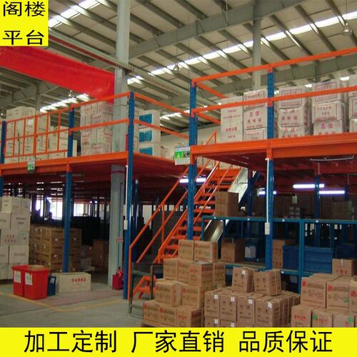 搭建阁楼平台货架钢结构可拆卸隔二层办公库房仓库加厚阁楼货架
