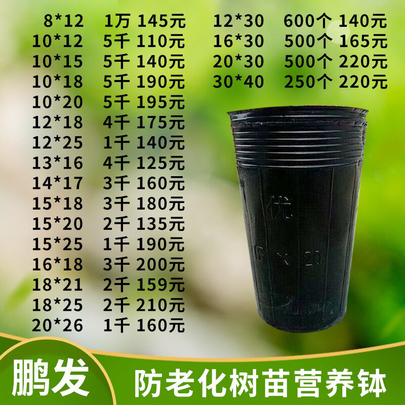 营养钵加厚塑料育苗袋果树苗柑橘杯育苗盆一次性营养杯种植袋花盆