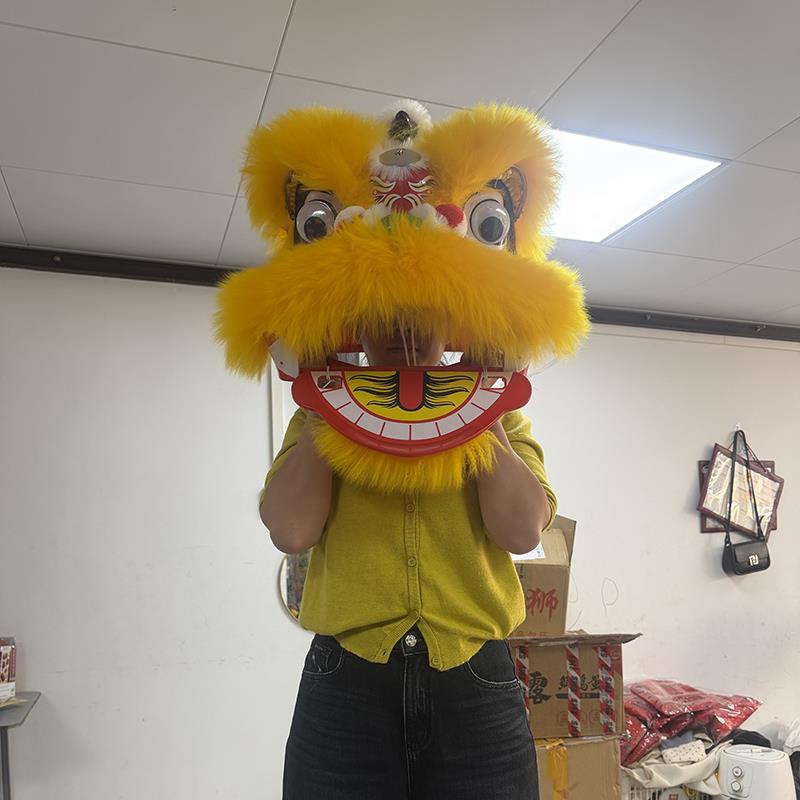狮子头舞狮子头套开业醒狮花篮羊毛小狮子花篮装饰道具儿童醒狮头
