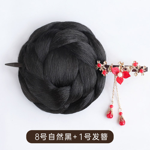 汉服发饰懒人发簪一体式发包秀禾旗袍假发包古风百搭发髻新娘头饰