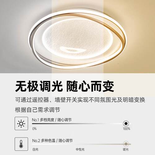 卧室灯2024年新款简约现代全光谱护眼吸顶灯轻奢艺术儿童房间灯具