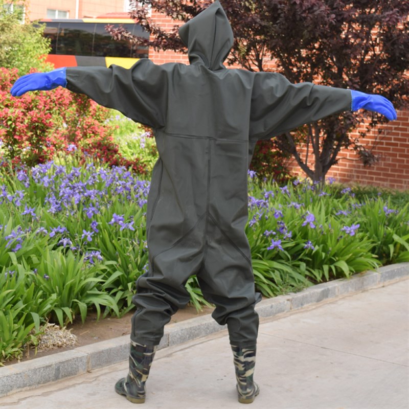 全身下水裤加厚雨裤防水衣裤鞋雨衣抓鱼连体下水服捕鱼全身水叉裤