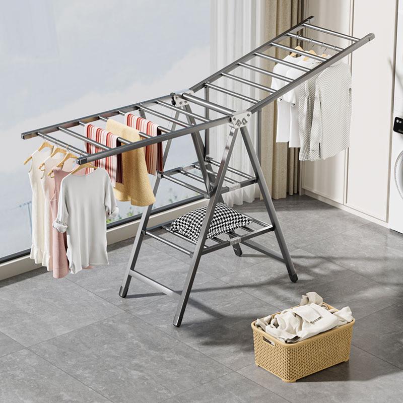 折叠碳钢落地式晾衣架