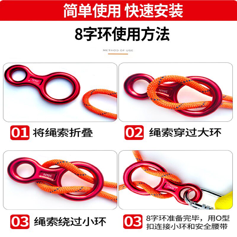 高楼火灾双钢丝救援绳求生绳套装应急安全绳救生绳逃生缓降器图片