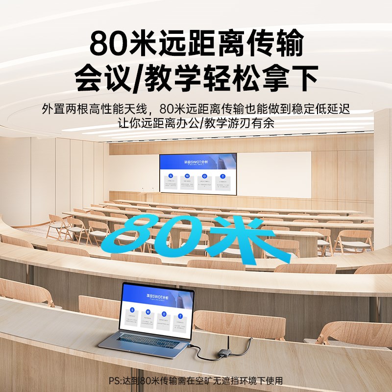 4K无线投屏器 金属外壳HDMI高清传输器材 点对点无线传输支援多种