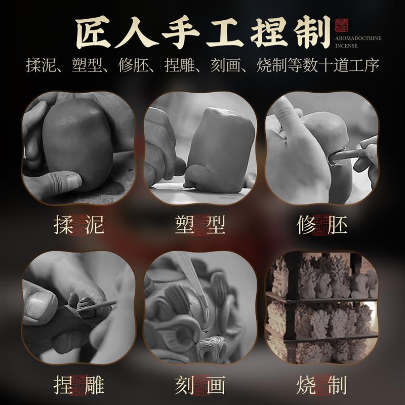 景德镇纯手工貔貅茶宠香炉摆件线香倒流香插开业创意礼品茶桌摆件