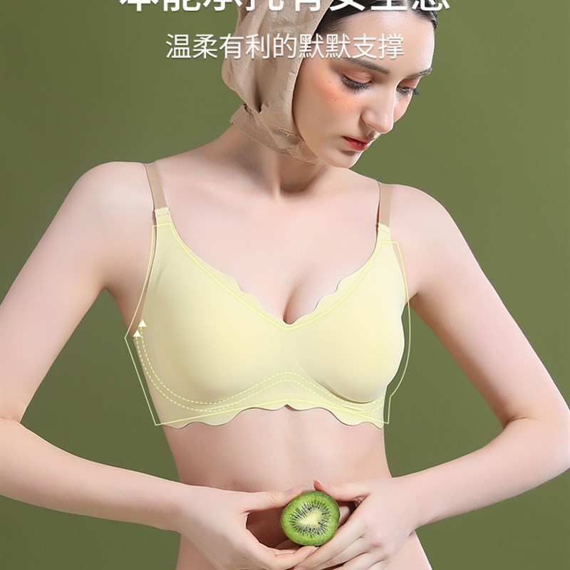 无痕内衣女夏小胸聚拢收副乳果冻胶条2023新款爆款无钢圈舒适文胸