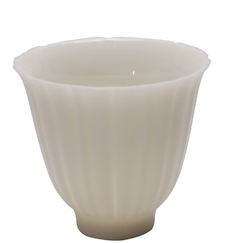 羊脂玉瓷茶杯陶瓷品茗杯10个装办公杯小杯子杯6只装家用功夫茶杯