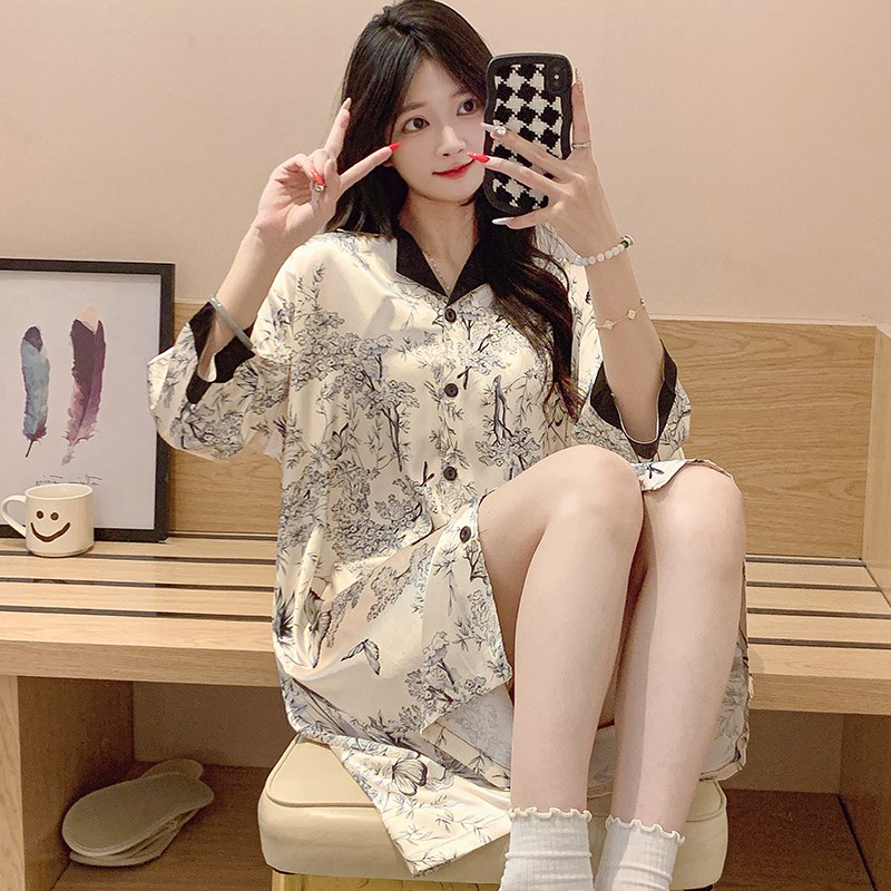 冰丝睡裙女夏季薄款高级感卡通可爱高档丝绸凉感裙子夏天大码睡衣