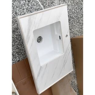 定制岩板台面洗脸盆带搓衣板洗衣盆切角洗衣槽陶瓷台下盆洗衣机盆