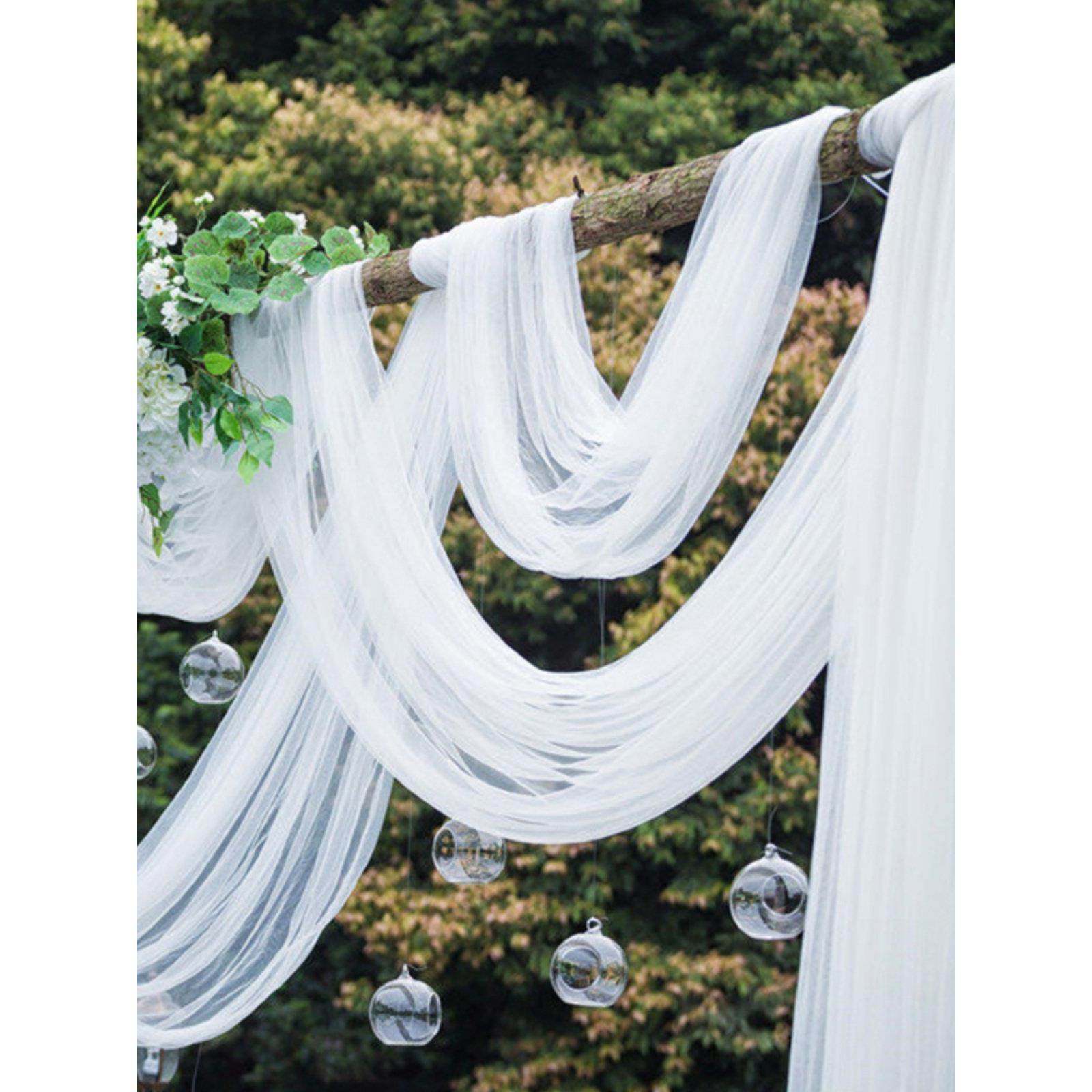 白色网纱婚礼拱门婚礼建议民族风格背景中国风天花板白色网纱窗帘