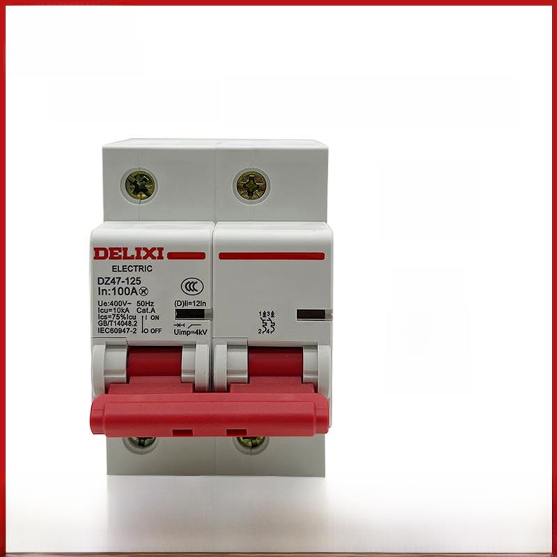 需定制220V空气开关DZ47-125 2P D80A100A125A大电流家用总开关