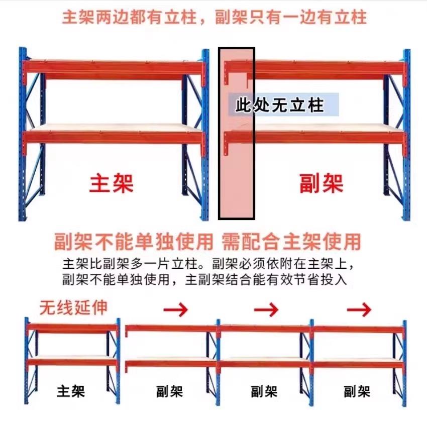 需定制重型货架加厚立柱横梁式货架单选配件支撑梁木板钢板加厚选