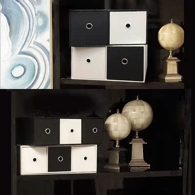 书柜收纳盒玄关钥匙桌面收纳柜客厅柜子储物盒抽屉盒家用多层格子