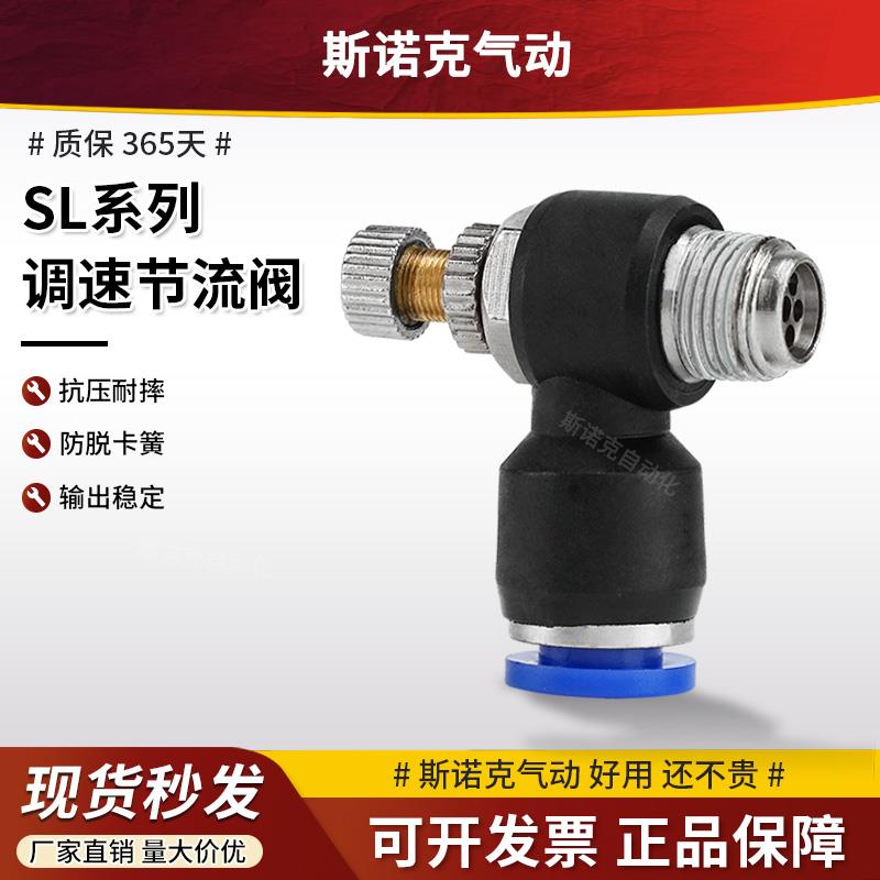 气动气管快速接头节流阀SL4/6/8/10/12-M5/01/02/03/04气缸调速阀