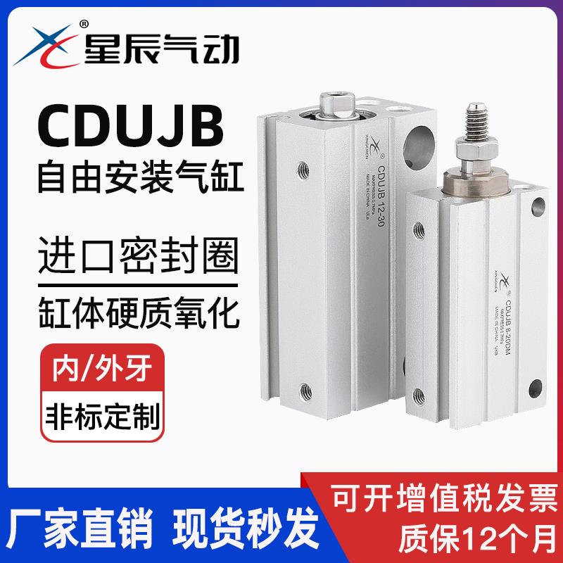 星辰气动CDUJB6/8/10-4/6/8/15/20/30DM/MU小型自由安装气缸 带磁