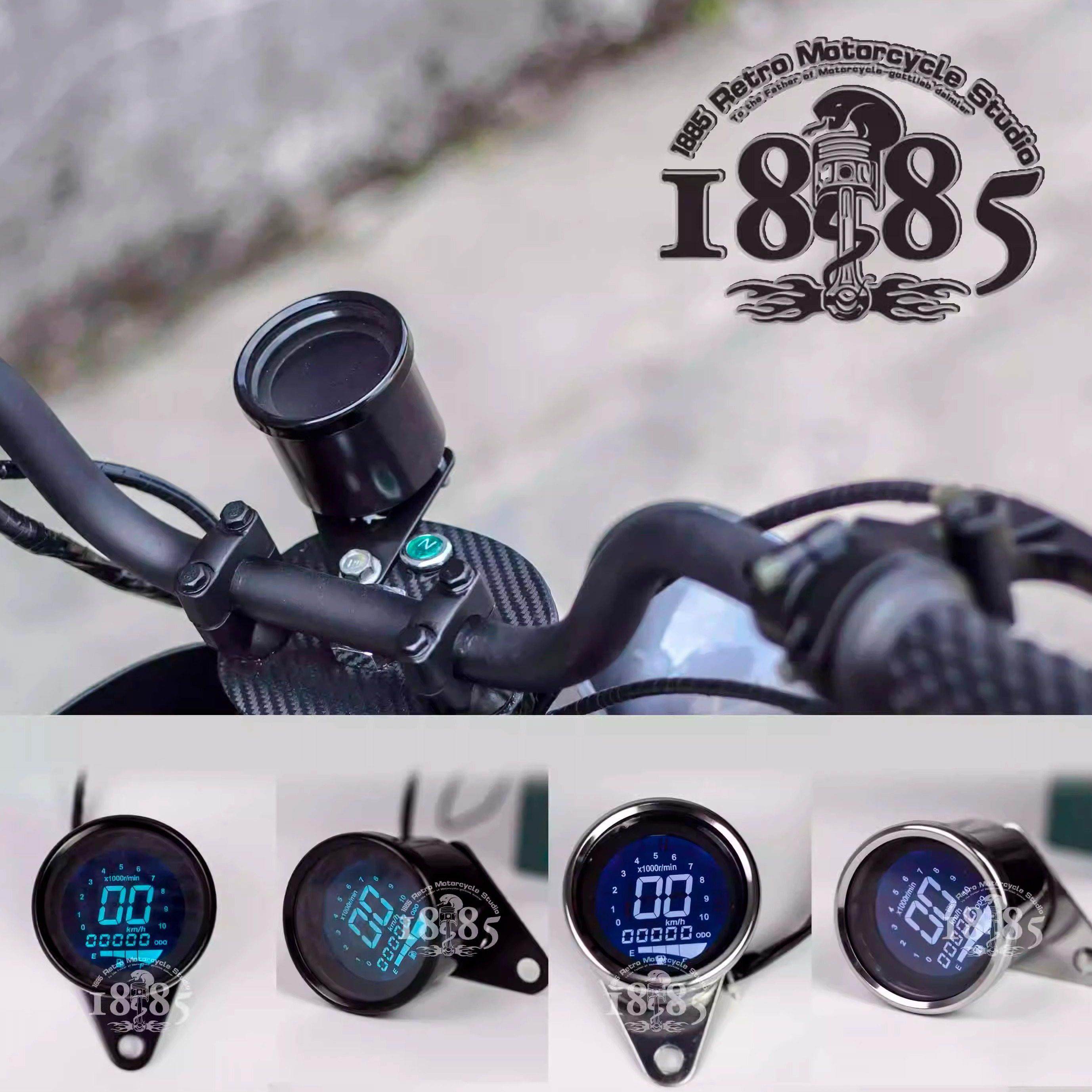 CB400摩托车仪表复古改装仪表里程表转速油量一体LED液晶显示仪表