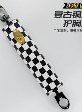 scrambler覆古机车VMX护胸棒改装车把平衡拉杆黑白棋盘格配件手把