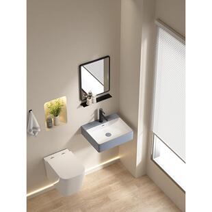 洗脸 洗脸盆广场小公寓阳台壁挂式 斯堪 纳维亚哑光灰色陶瓷壁挂式