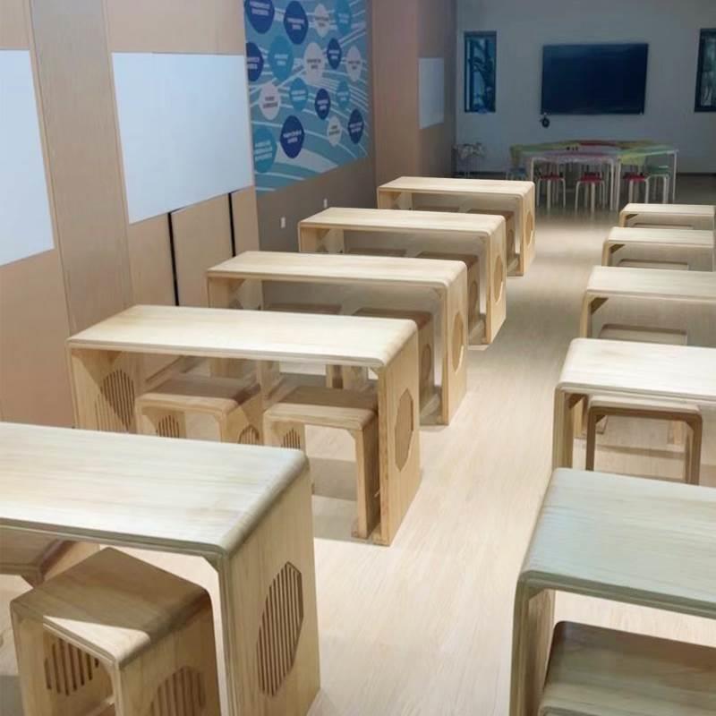需定制实木书法桌子中式国学桌彷古练字桌书画 画桌辅导班课桌椅