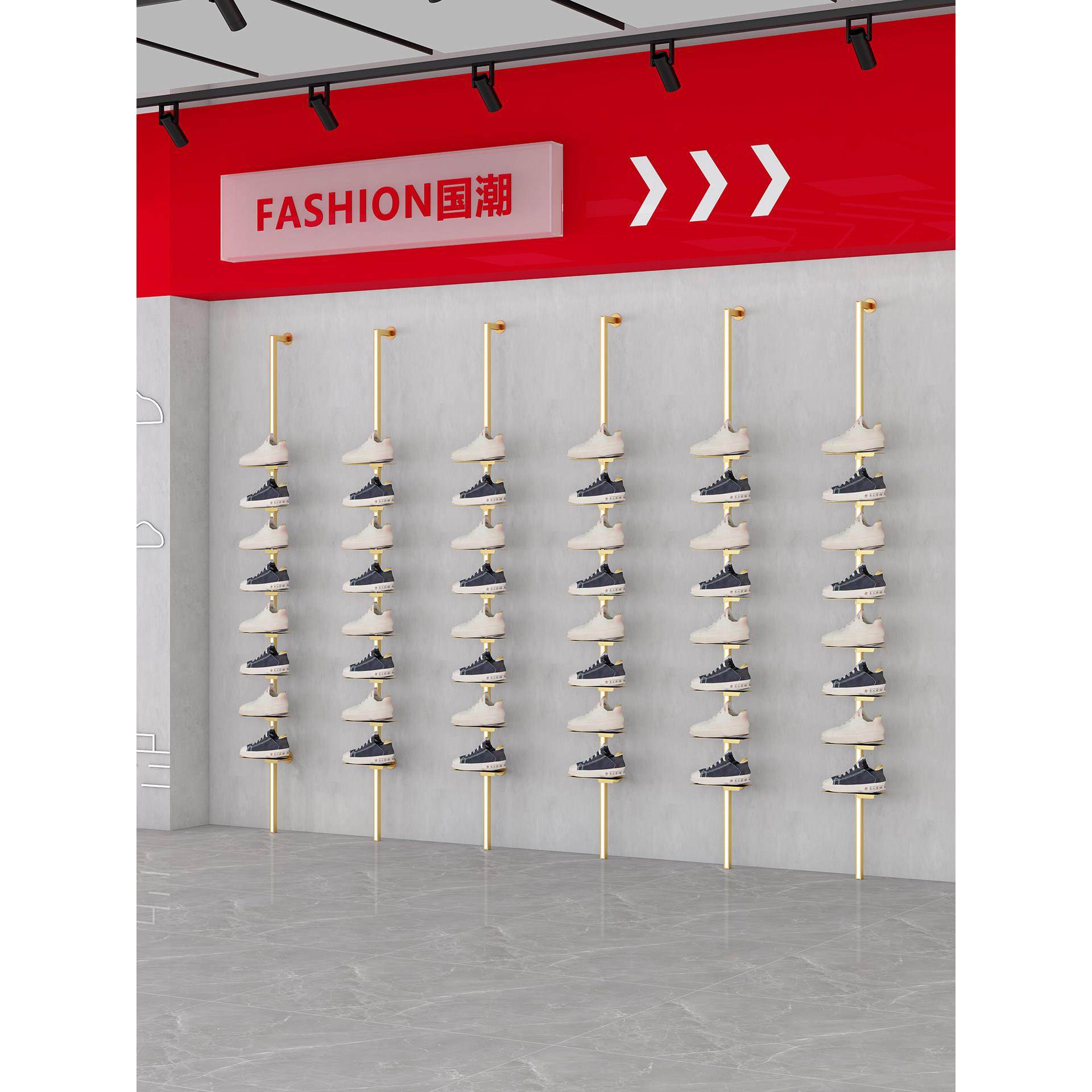 鞋店鞋托架支架专卖店商场店铺用鞋子展示架运动鞋女装上墙鞋货架