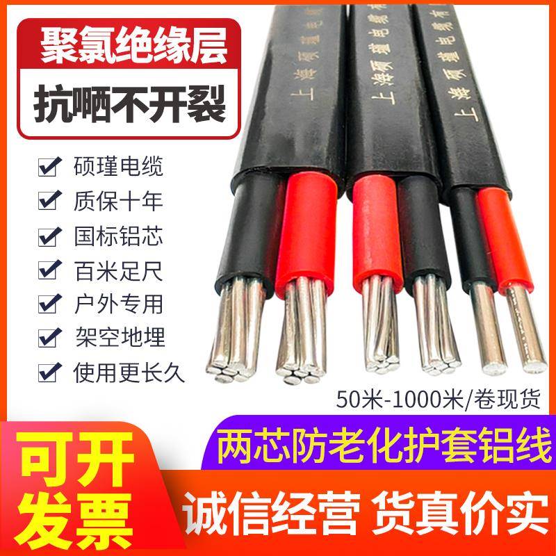 需定制国标护套铝线 线2芯/6/10/16平方三相电线 线电缆室外架空