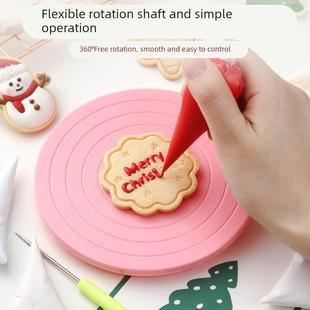 新款 食品级防滑蛋糕转盘加厚旋转台家用烘焙DIY做蛋糕裱花台套装