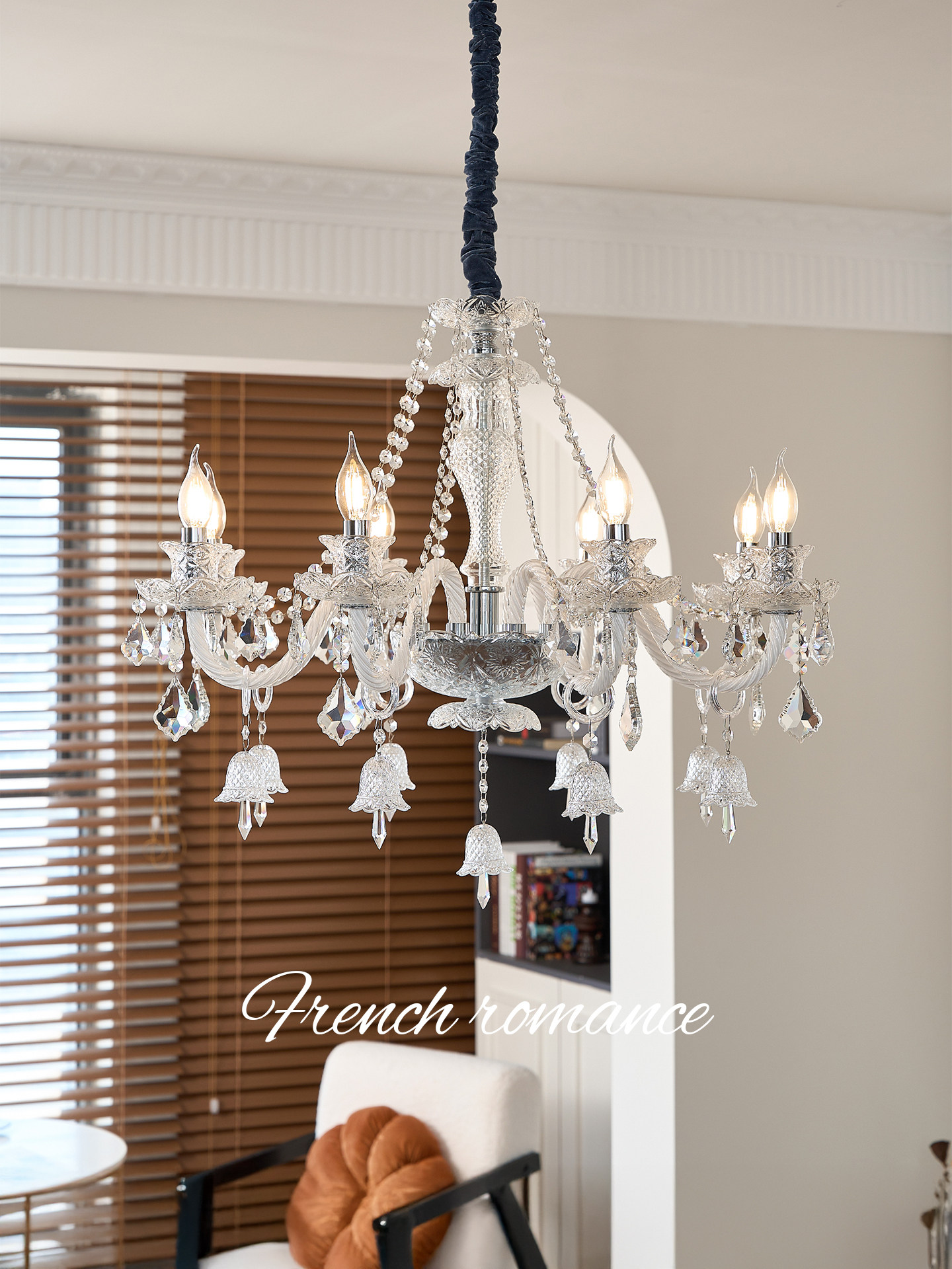 法式轻奢水晶吊灯覆古宫廷风客厅创意个性灯氛围高档大气别墅灯具