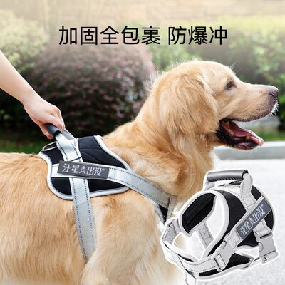 宠物中大型犬防爆冲魔术贴狗狗胸背带大狗金毛牵引绳外出遛狗绳子
