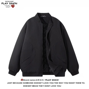 加厚棉衣休闲潮牌外套夹克 复古棒球服男女情侣款 PLAY DCDN冬季