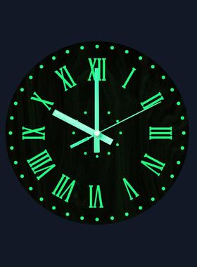 CC148仿地板纹夜光挂钟立体亚克力时钟卧室客厅装饰静音时尚挂钟