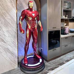 钢铁侠摆件大型落地雕塑漫威发光摆件1比1模型客厅酒吧商场装饰品
