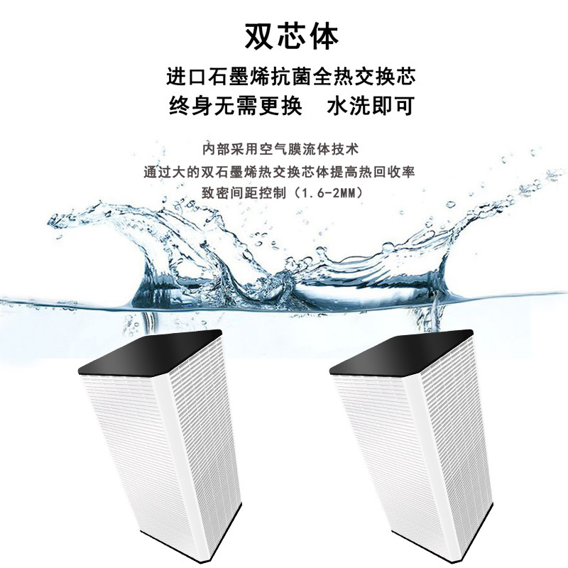 伯瑞中央新风系统静音家用全热交换器商用全屋吊顶换进气机PM2.5