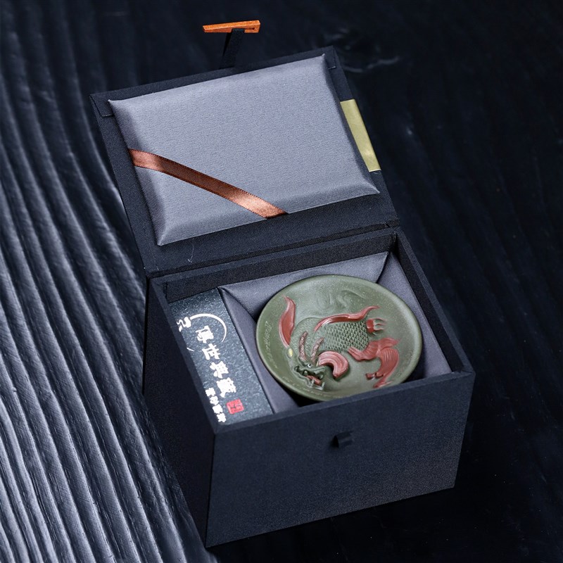紫砂鱼化龙斗笠主人杯高端茶器茶具宜兴精品手工茶杯品茗杯礼盒装