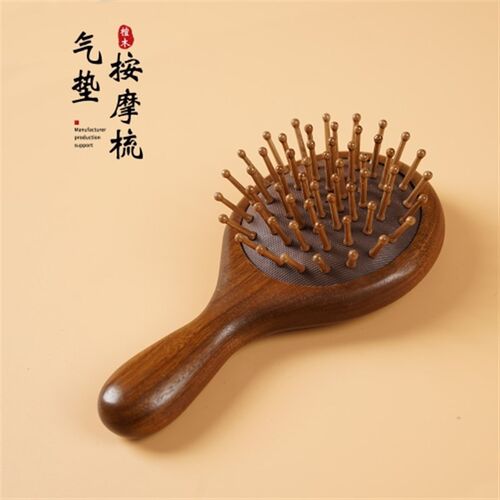 气垫按摩梳檀木椭圆形方形气垫气囊梳顺发防静电家用女式美发梳