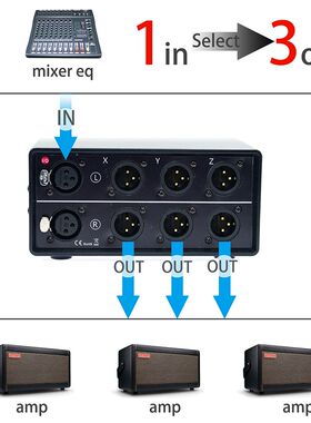 话筒mic双声道卡侬头XLR平衡音频分频切换器信号源功放选择切换器