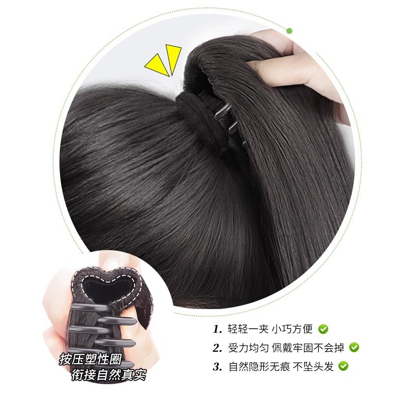 假发马尾女梨花烫抓夹假马尾网红高马尾卷发辫子自然假发辫低马尾