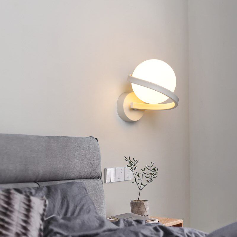 简约现代创意LED壁灯卧室床头灯壁灯楼梯过道客厅背景墙玻璃灯具