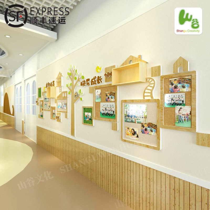 幼儿园照片墙笑脸墙大厅走廊环创立体展示成品 可更换