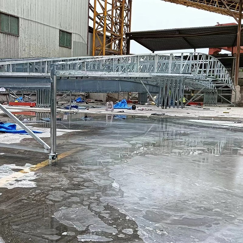 工厂通道架空电动推拉蓬工厂房仓库过道伸缩膜结构雨棚遮阳棚定制