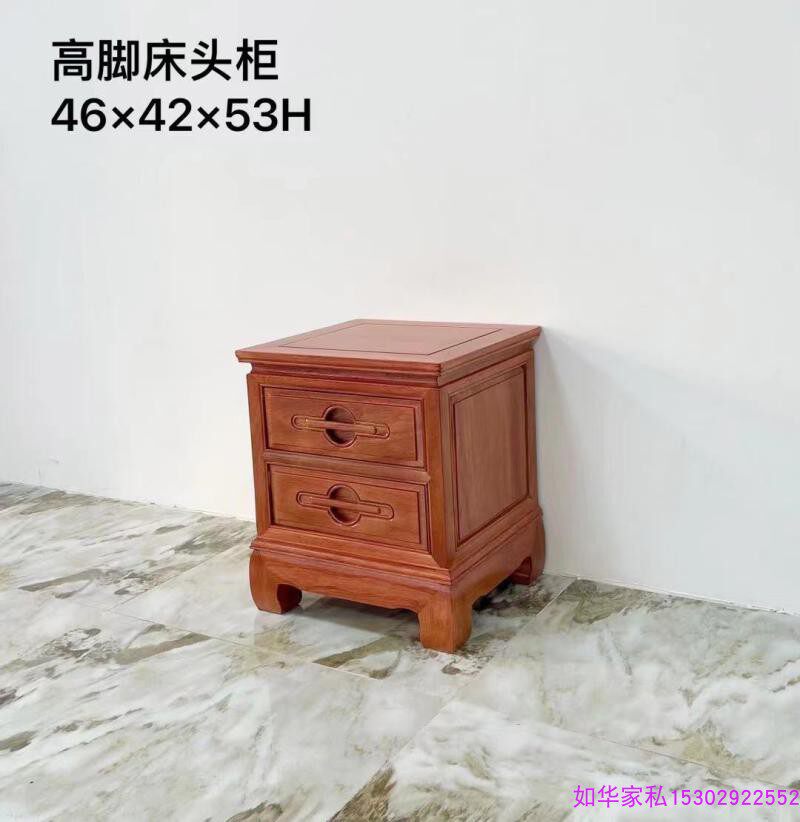 实木床头柜红木菠萝格床边柜现代木头二抽收纳柜金花梨木整装直销