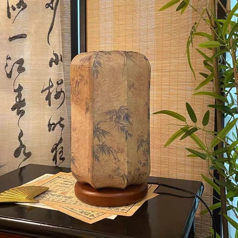 新中式宫灯手绘中式复古卧室床头台灯书房茶室气氛灯茶桌摆件装饰