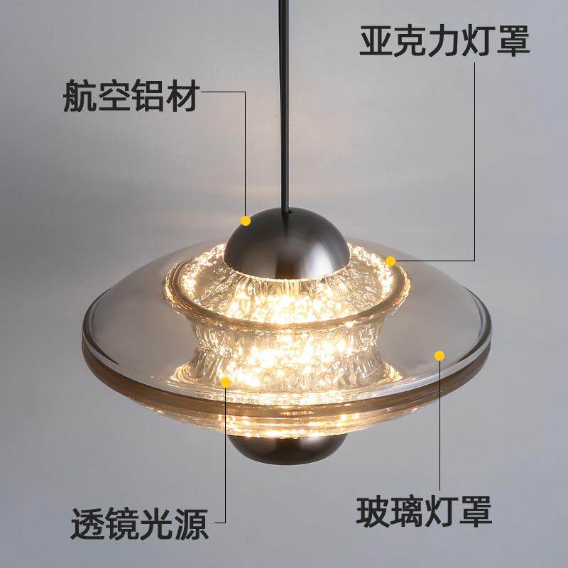 卧室床头吊灯主卧意式极简轻奢高级感餐厅小吊灯玄关过道吊线灯