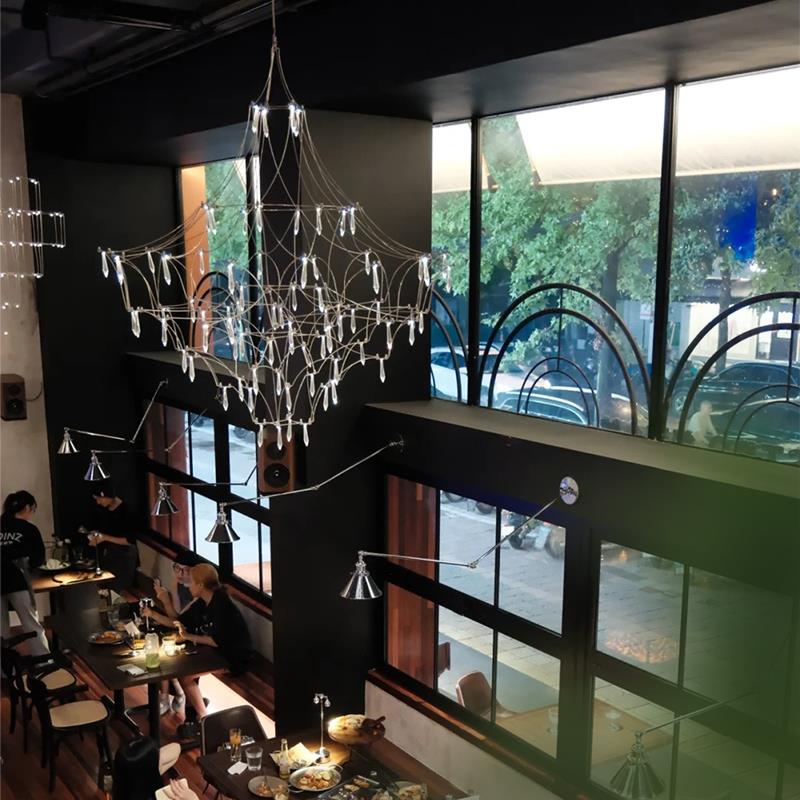 萤火虫水晶吊灯满天星光立方别墅大堂复式LOFT吊灯客厅卧室水晶灯