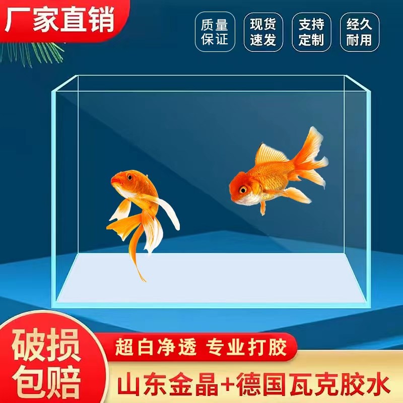 金晶五线超白鱼缸山东玻璃客厅家用办公桌长方形金乌龟缸生态造景